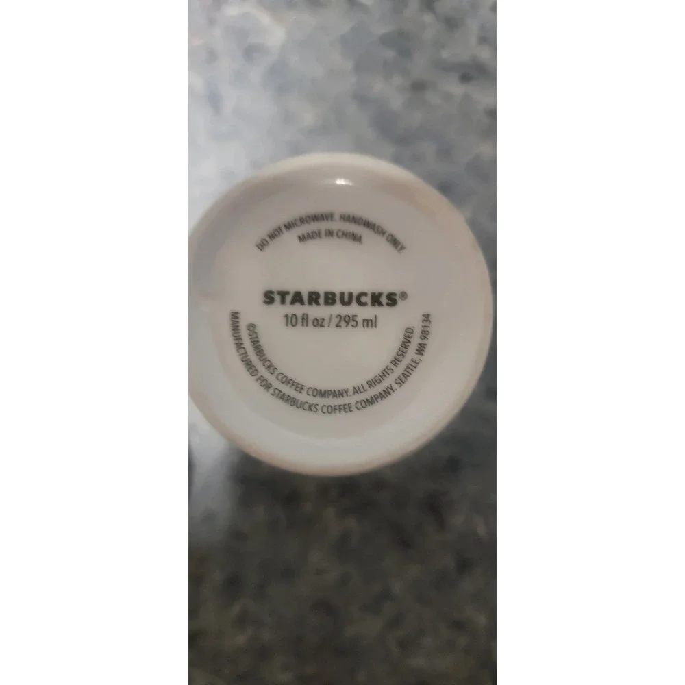 Starbucks‎ White Green Logo Ceramic Travel Tumbler with Side Lid 10oz